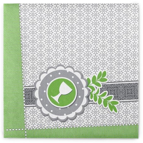 Sovie HORECA Airlaid-Servietten 40x40 cm hochwertige Einweg-Servietten für Kommunion/Konfirmation extrem saugstark & stoffähnlich 50 Stück KELCH-TAUBE (Grün)