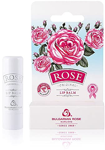 Bulgarian Rose Original Lippenbalsam 5 ML verpackt mit Vitaminölen und Rosenbeton
