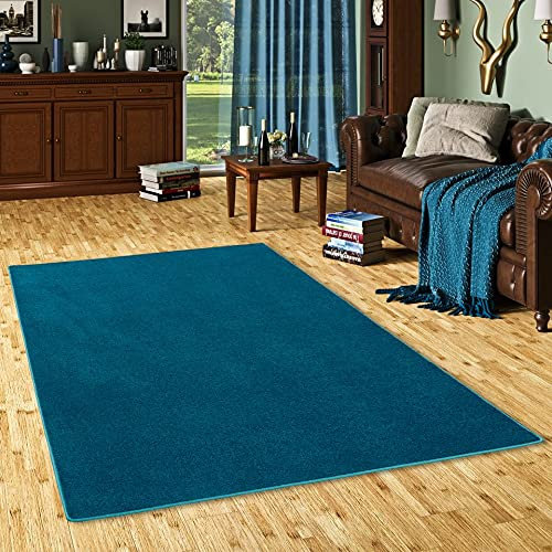 Hochflor Velours Teppich Luna Petrol in 24 Größen