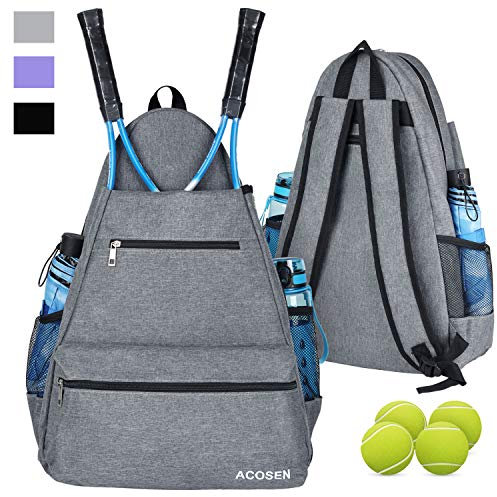 ACOSEN Tennistasche, Tennis-Rucksack – große Tennistaschen für Damen und Herren, für Tennisschläger, Pickleball-Paddel, Badmintonschläger, Squashschläger, Bälle und anderes Zubehör