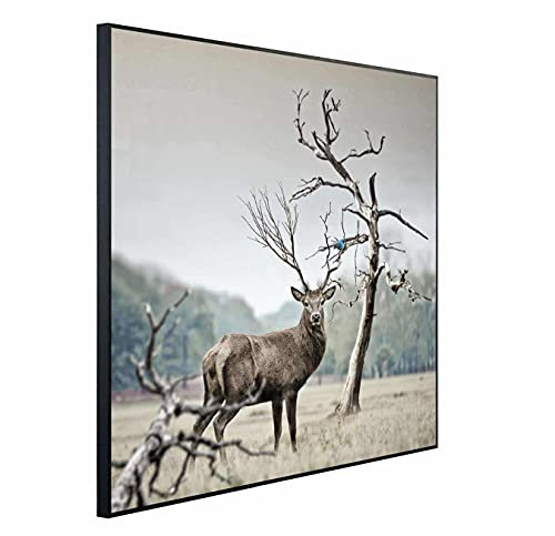 Ecowelle Infrarotheizung mit Bild | 900 Watt | 60x120 cm | Infrarot Heizung| | Made in Germany| b 105 Hirsch