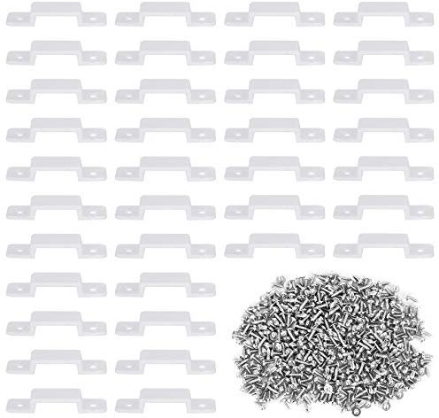 Yangfei 200pcs Clip De Bandes Lumineuses, Support De Fixation De Bande Lumière Clips De Fixation Ruban Led En Silicone Attache Ruban Led Avec 410pcs De Vis(Convient Pour Bande De 10 Mm De Large)