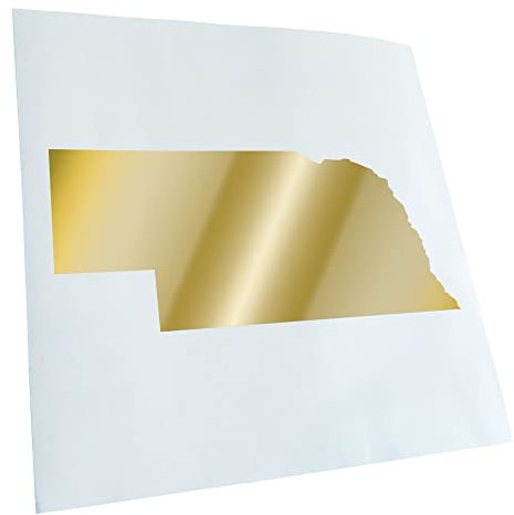 Kiwistar Autoaufkleber - USA - Bundesstaat - Nebraska - goldchrom - 24x10cm - Aufkleber für Auto, Laptop, Fahrrad, LKW, Motorrad mehrfarbig JDM Decal Racing