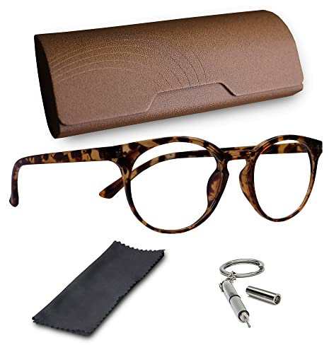 Ziffs Vision® Round Blue Light Blocking Glasses - Gaming Glasses - Premium Magnetic case & Accessories - Blue Light Glasses Women & Men - British Brand