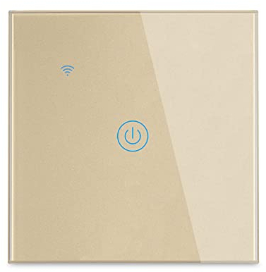Lancoon Interrupteur Mural Tactile Télécommande Intelligente sans Fil Prise en Charge de la Commande Vocale Partage de la Famille Fonction de Minuterie Fil Neutre Requis(doré, 1Gang)