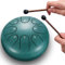 LEKATO Steel Tongue Drum, 6 Zoll 8 Tone Zungentrommel Schlagzeug, Steel Pan Töne Schlaginstrument Hand Pan Drum für Meditation Yoga Klangheilung, Grün