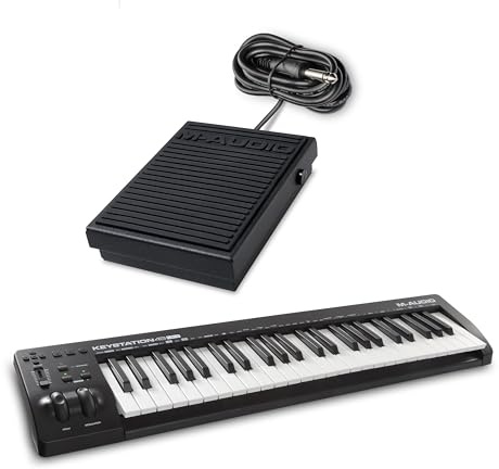 M-AUDIO Keystation 49 MK3 MIDI Controller Bundle with SP1 Sustain Pedal for Studio Recording, Music Production, Podcasting, Streaming