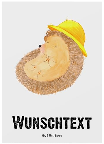 Mr. & Mrs. Panda Personalisierte Postkarte Igel Beten - Personalisierte Geschenke, Gott, Dankbarkeit, Gute Laune, Geschenkkarte mit Wunschtext,