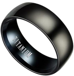 MAGIIE TITANIUM 8mm Ringe für Herren,Herren Ringe Schwarz,Partnerringe Freundschaftsringe,Größe 60 bis 70