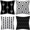 Kissenbezug 45x45 4er Set Schwarz Weiß Geometrisch Modern Weich Sofakissen Kissenhülle Deko Kissen Bezug Couchkissen Modern Dekokissen Kissenbezüge Zierkissen für Sofa Wohnzimmer Stuhl Bett
