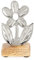 com-four® Deko-Aufsteller Blume - Premium Metall-Blume auf Holz-Sockel - Deko-Blume aus Metall zum Hinstellen und Verschenken (1 Stück - Blume 3)