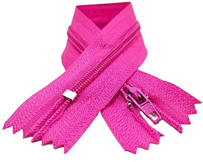10 Chiusure Lampo in Nylon, 24 Colori e Misure, Cerniera per Cucire, Chiusure Lampo per Cucire su Vestiti, Tessuti, Chiusuri Lampo al Metro n.3, 10 x 40 cm, fucsia 144