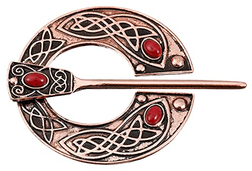 sourcing map ancien Broche Cape Broche, Pénannulaire Broche Cape Fermoir Foulard Châle Broche Cardigan Broche Boucle pour Femme Homme Costume Accessoire(Cuivre)