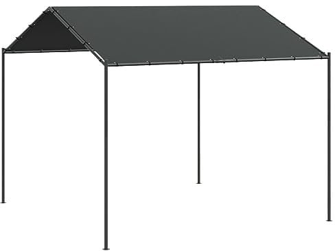 vidaXL Gartenpavillon, Pavillon UV-Schutz Wasserfest, Partyzelt Zelt mit Stahlrahmen, Festzelt Dach Sonnenschutz, Anthrazit 3x3m Stahl Stoff
