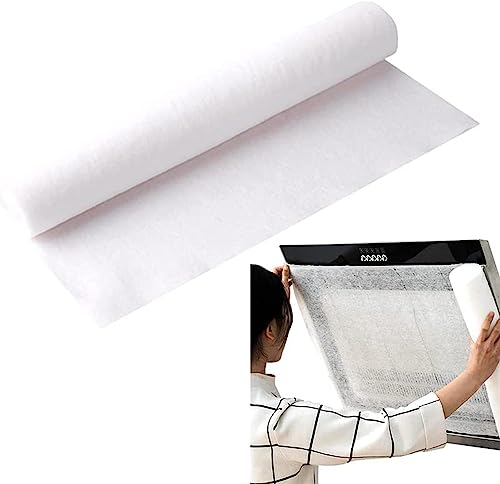 Fulenyi Fettfilter Für Dunstabzugshaube, 46 x 5m Dunstabzugshauben-Fettfilter Zum Absorbieren Von Öl, Rauchdichtes Filterpapier Für Dunstabzugshauben