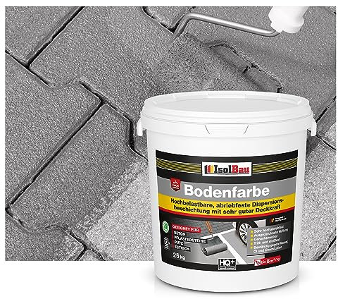 Isolbau Bodenfarbe - 25 kg - Boden- und Betonfarbe für Keller, Garage, Werkstatt - Wasserfeste Bodenbeschichtung für innen & außen - Betongrau (RAL)