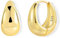 Creolen Gold Kleine Ohrringe Klobig Damen, Silber 925 Creolen Klobig Gold Ohrringe Oval, 14K Gold Knorpel Huggie Creolen Klobig Leicht Breit Chunky Creolen Oval Gold Ohrringe Kleine Damen Mädchen