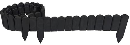 be4nature Flexibler Rollborder aus Holz 200 x 10 cm Grau Imprägnierte Beeteinfassung aus Kiefernholz Inkl. Gummihammer Beetumrandung Gartenzaun Palisade Rollzaun Steckzaun
