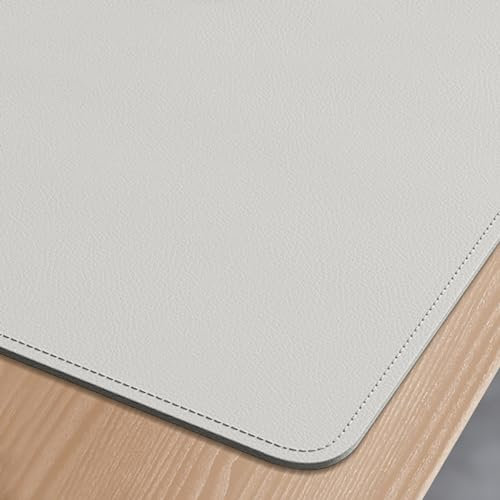 GaoYIYI Schreibtischunterlage Aus Leder, Mauspad, Büromatte, rutschfeste Pu-unterlage, Laptop-pad, Wasserfestes Schreiben Für Büro Und Zuhause(Size:80 * 140cm/31.49 x55.11,Color:Weiß)