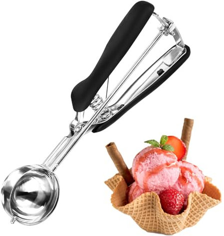 HAPPOW Eisportionierer, 4,4cm, Eislöffel Portionierer, 30ml Eiskugelportionierer, Eis Löffel, Eisportionierer Edelstahl, Ice Cream Scoop für Eisbecher, Eiscreme, Waffeln, Kuchen, Melone