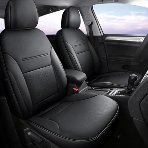 Alle Jahreszeiten Auto Sitzbezüge Set Autositzbezug für MK8 GTI GTD GTE 2021-2024, Premium Leder Vollschutz Vorder und Rücksitz Atmungsaktiver Bezug