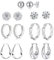 Ohrringe Set, 7 Paar Ohrstecker Silber 925 Creolen Ohrring für Damen, Ohrringe Damen Hypoallergen Cubic Zirkonia Ohrstecker Set für Mehrere Piercings