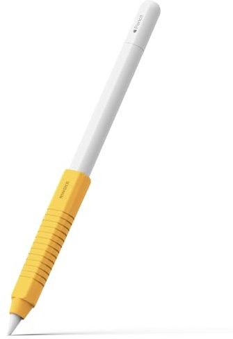 Ringke Silicone Drafting Grip Holder Compatibile con Cover Apple Pencil USB-C/Pro / 2/1, Portapenne Ergonomico Antiscivolo in Silicone Morbido - Yellow