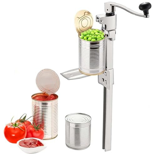 Manual Can Opener Heavy Duty, Kitchen Aid Commercial Can Opener Metal, Swing Away Industrial Adjustable Can Opener for Maximum 12 Large Cans for Restaurant, Home