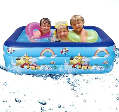 Piscine Gonflable,Piscine Enfant Gonflable 120x85x30CM,Piscine Gonflable Rectangulaire,Pataugeoire Gonflable,Pataugeoire pour Enfants Intérieur et Extérieur