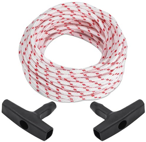 Câble de démarrage pour tondeuse à gazon, 10 m, 3,5 mm, câble de traction de rechange, avec 2 poignées de démarrage, pour tondeuse à gazon, tronçonneuse, coupe-bordures, pièces de moteur