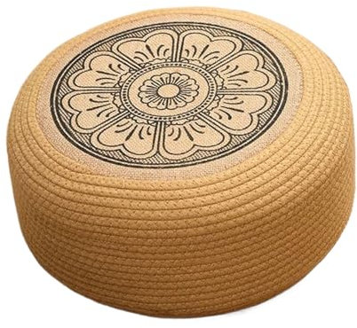 ccuzs Outdoor Pouf, Woven Round Floor Cushion for Seating, Stylish Weather-Resistant Poufs for Poolside Deck Porch Patio or Coastal Exterior Home Living Comfort and Decoration 20 cm