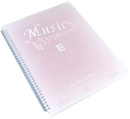 Agmoctz Sheet Music Folder, 40 Pages, Sheet Music/Holder,Fits Letter Size A4, Choir Folder Easy Install Easy to Use,Gradient Pink