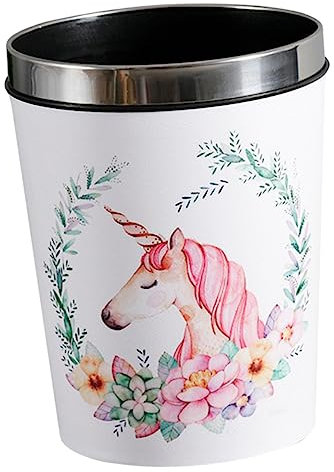 VALICLUD Cartoon Unicorn Waste Basket Trash Bin for Room Stylish Living Room Container Modern Design Waste Can for Home Office and School