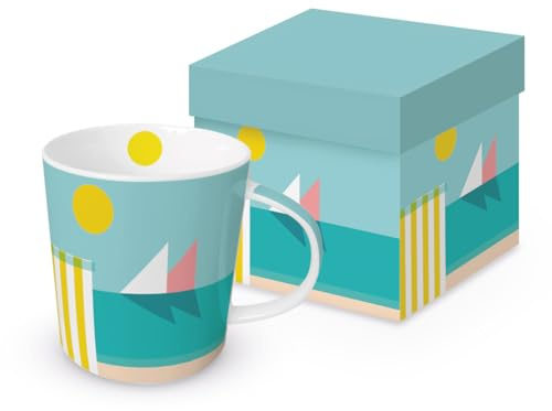 PPD Paperproducts Design GmbH Cannes Plage Porzellan-Becher, 0,4 Liter, 9,7 x 9,7 cm, mit Geschenkbox