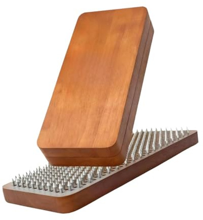 kowaku 2 Stück Sadhu Board Holz-Nagelbrett für Yoga, Kiefernholz-Nagelbrett zur Förderung der Durchblutung, Fußmassagebrett Akupressur-Nagelbrett Holz für Meditation Büro Heimtraining, mit Muster