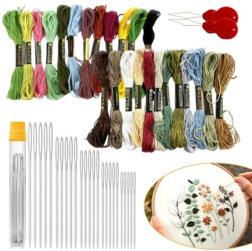 Sticknadeln und Stopfnadel Set, Nähnadeln Mit Großem Öhr, für den Alltag | Nähnadeln Mit Großem Öhr für Wolle und Stoff, Nähnadeln Set aus Stahl, Wollnadel Zum Vernähen, Stopfnadeln Mit Einfädler.