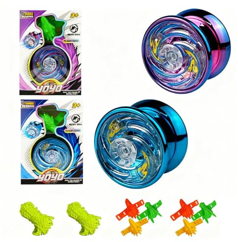 Mindu 2Pcs Light Up Alloy Yo-Yo for Beginners