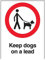 vsafety 54001 an-r Panneau Interdiction garder chiens sur une laisse, en plastique rigide, Portrait, 150 mm x 200 mm, noir/rouge