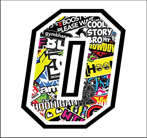 Sticker Number - Race 12 cm - - Rennen Cross Track Auto Motorrad Aufkleber (0, Sticker Bomb)