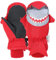 7-Mi Skihandschuhe Kinder Winter Warm kinderhandschuhe Winddicht Geeignet für Kinder mit Klettverschluss (Rot)