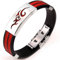 JewelryWe Schmuck 14,5 mm Breite Edelstahl & Gummi Herren Armband Armreif Flamme Rot