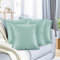 Nestl Dekokissenbezüge, gemütlicher Samt, dekorative Herbst-Kissenbezüge 55,9 x 55,9 cm, weiche solide Couch-Kissenbezüge für Sofa, Bett und Auto, 4er-Set – Aqua Hellblau