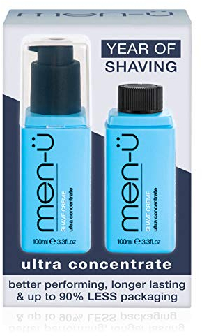 men-ü YEAR OF SHAVING! Shave Cream Refill kit, mens shaving cream with Long Lasting/Ultra-Concentrate Formula with Tea Tree oil & Moisturisers, shaving cream mens 100ml + Refill