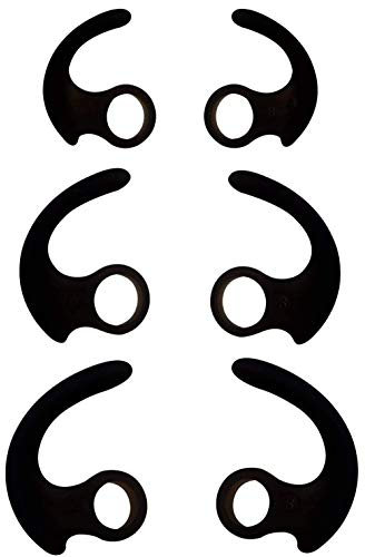 Rayker Earhook Ear Hook Replacement for Sony in-Ear Earbuds, Anti Slip Silicone Soft Silicone Earhooks in Ear Canal, S/M/L Size Included, 3 Pairs, Fit MDR-XB50AP XBA SP etc. Black
