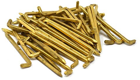Design61 50x Konsolhaken Stahlhaken Vierkantdraht Ø 2,5 x L 50 mm aus Eisen vermessingt gehärtet