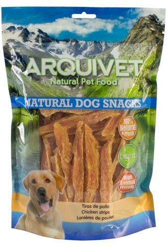 Arquivet Hähnchenstreifen – 1 kg (1 Stück) – Natürliche Snacks für Hunde