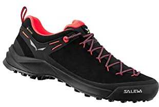 Salewa WS Wildfire Leather, Basket Femme, Multicolore Black Fluo Corail, 41 EU