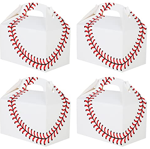 Baseball-Party-Geschenkboxen, 24 Stück, Baseball-Sport-Thema-Party, Geschenk-Box, Süßigkeiten, Snacks, Goodie-Taschen, Pappboxen für Kinder, Erwachsene, Babyparty, Geburtstagsparty, Dekoration,