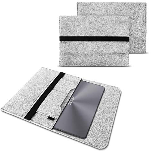 NAUC Laptoptasche kompatibel für Asus Chromebook CX1 (CX1700) Notebook Tasche 17,3 Zoll Laptop Cover Sleeve Hülle strapazierfähiger Filz Case, Farbe:Hellgrau