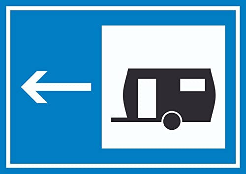 HB-Druck Wohnwagen Links Symbol Schild A6 (105x148mm)